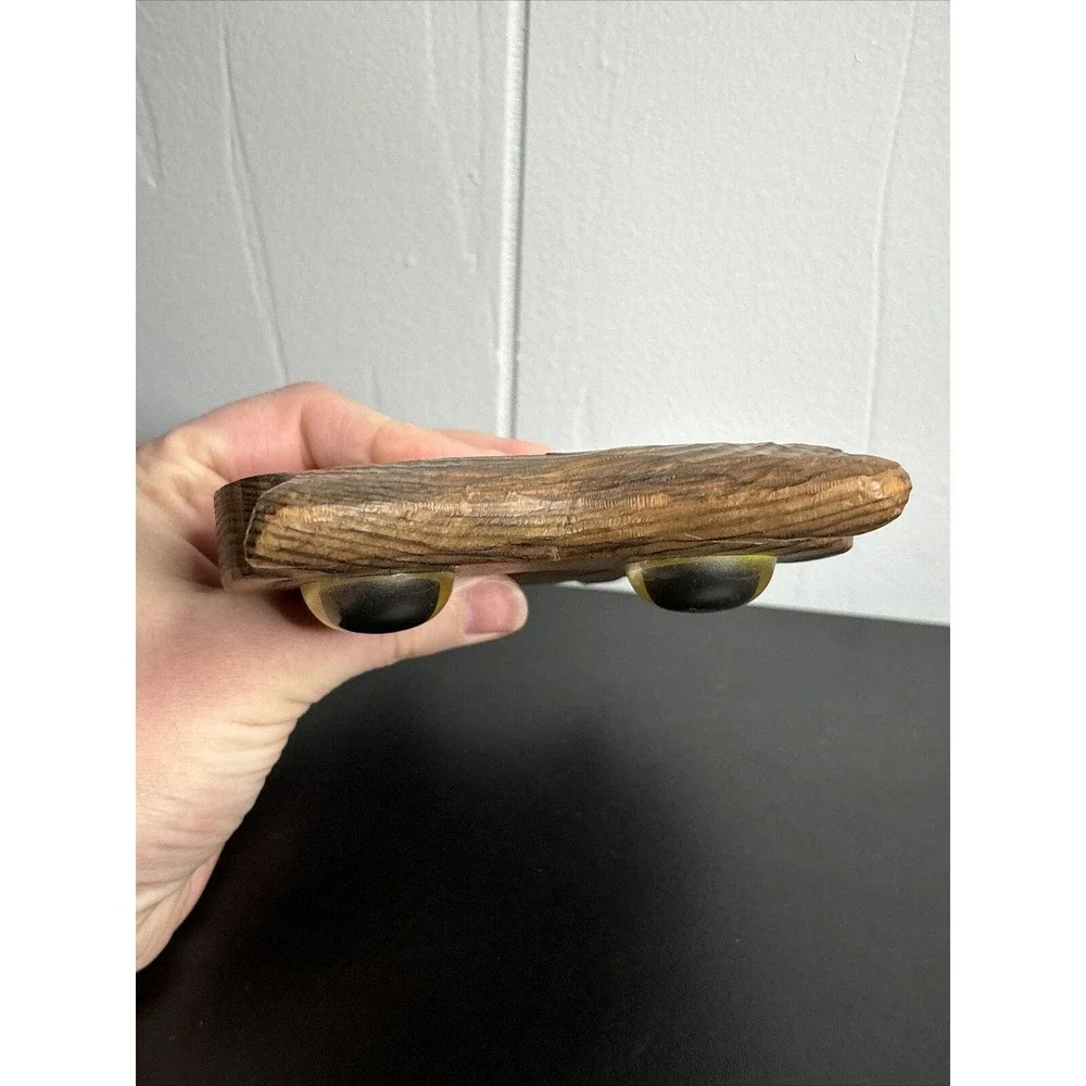 Vintage Wood Hand Carved Owl 6 x 5 Inches Folk art - Picture 5 of 9